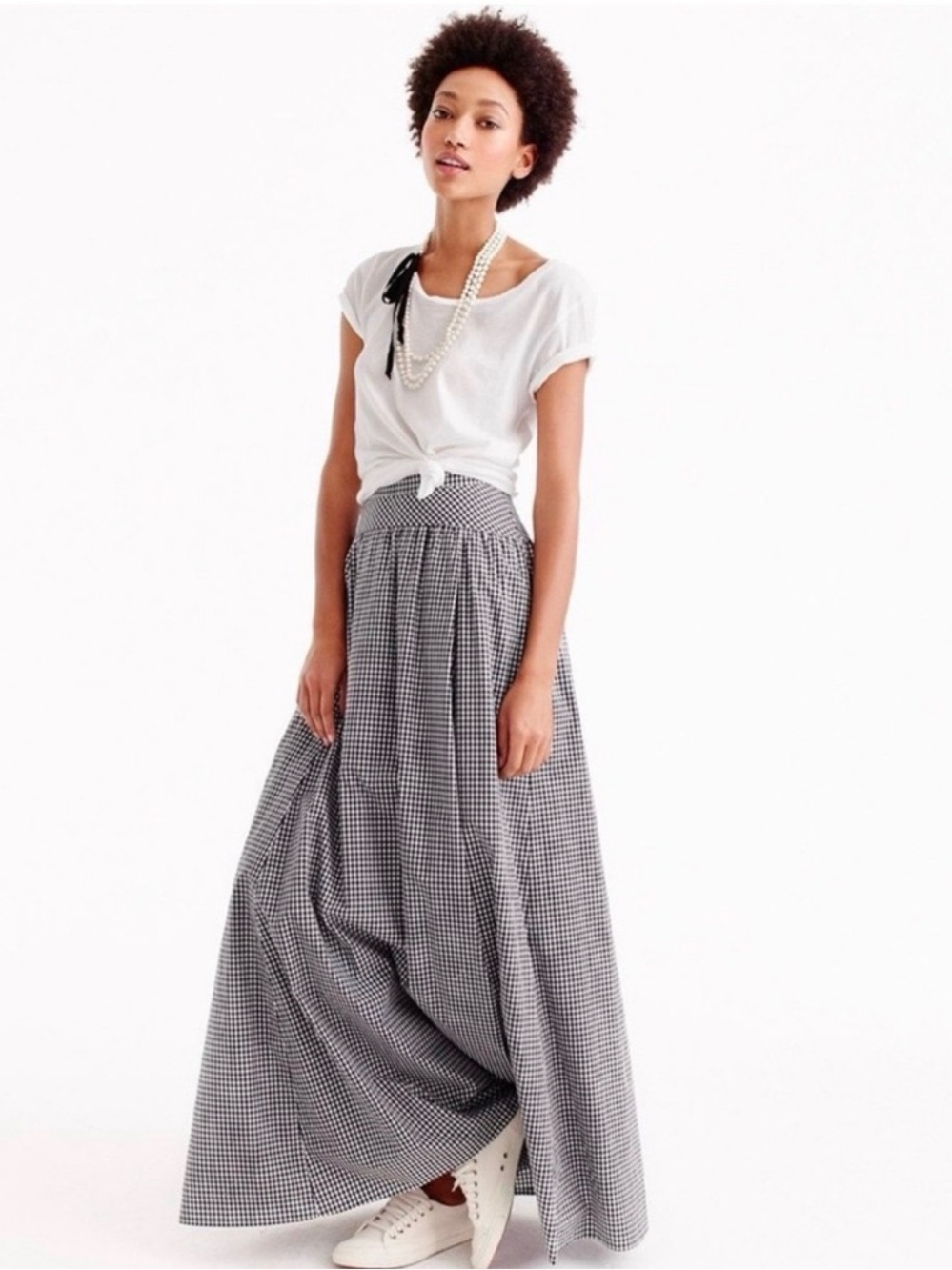 J. Crew Black & White Gingham Ball Skirt Size 8